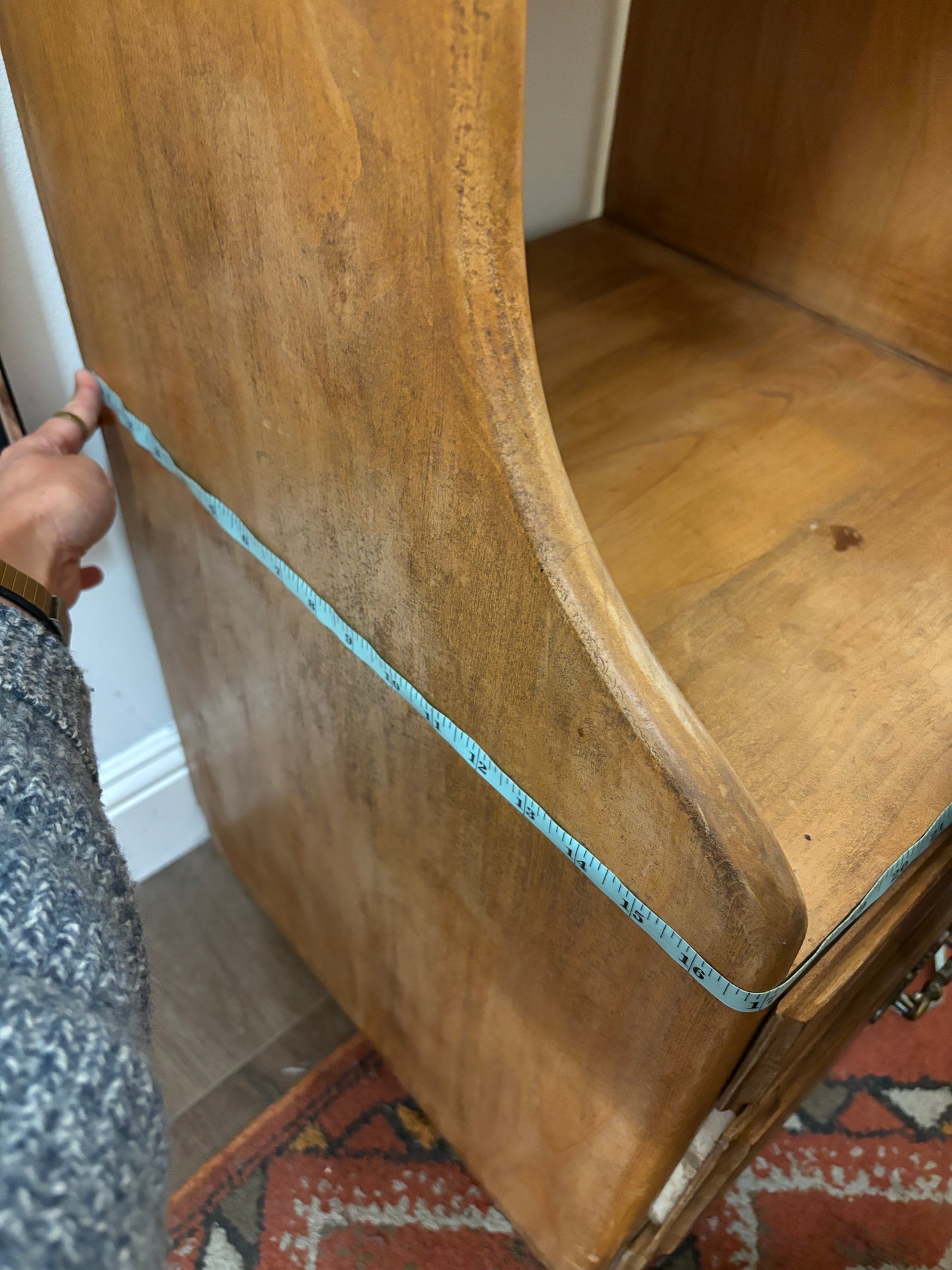 Vintage Wooden Nightstand with Drawers