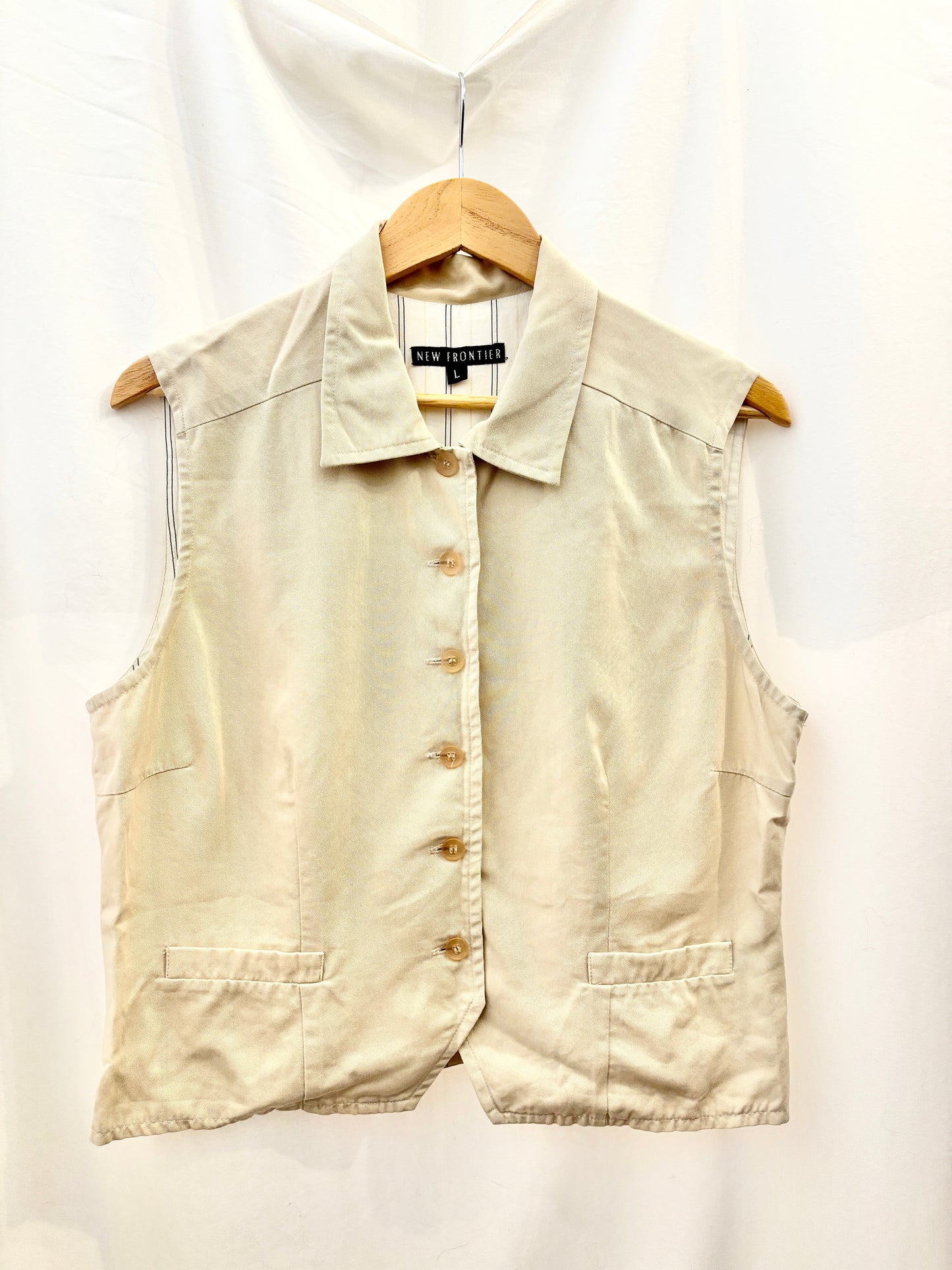 Vintage Cream Collared Vest