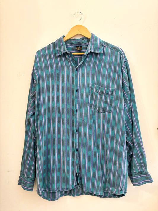 Handmade Striped Button-Front