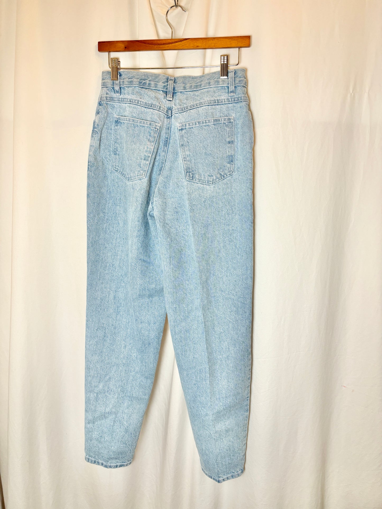 Light Wash Blue Jeans Gold Star Embroidery