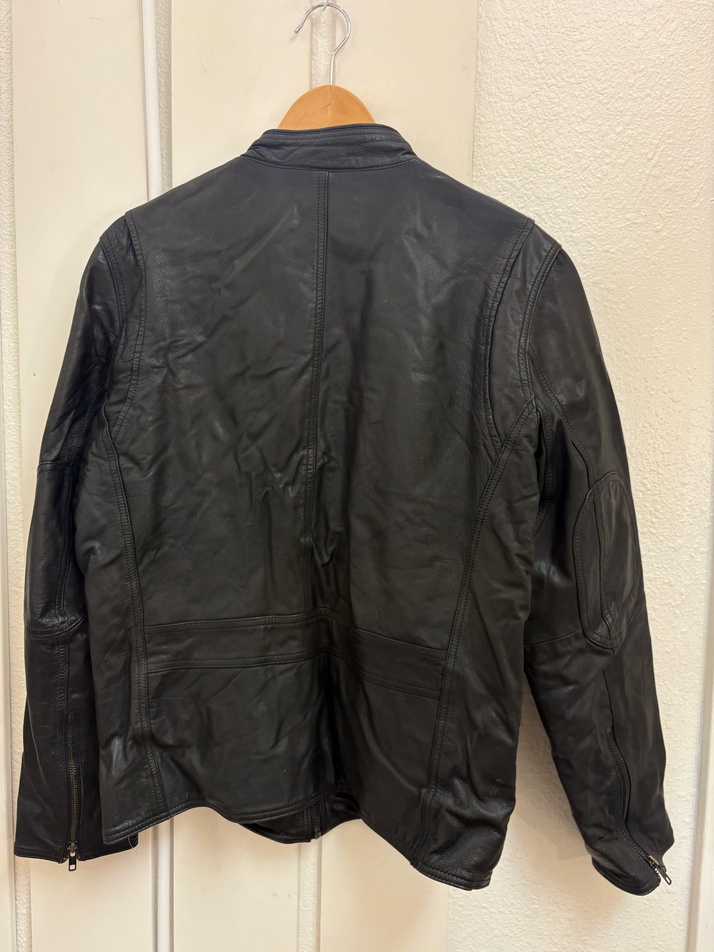 Black Rivet Leather Jacket Mens Size M Black