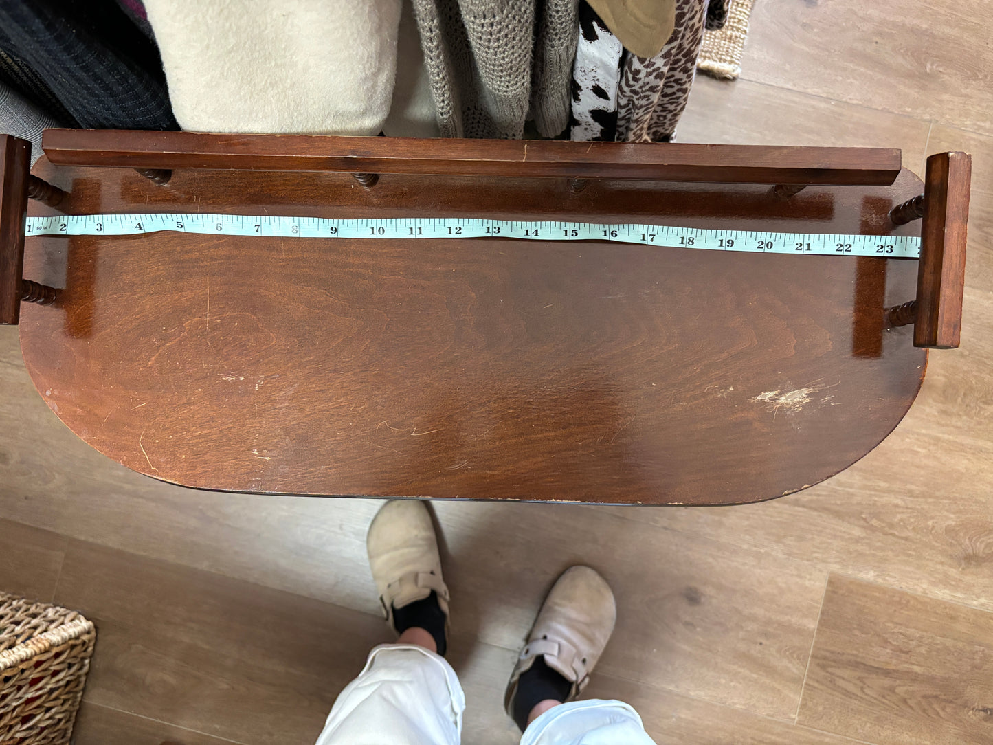 Vintage Wooden Console Table with Drawer