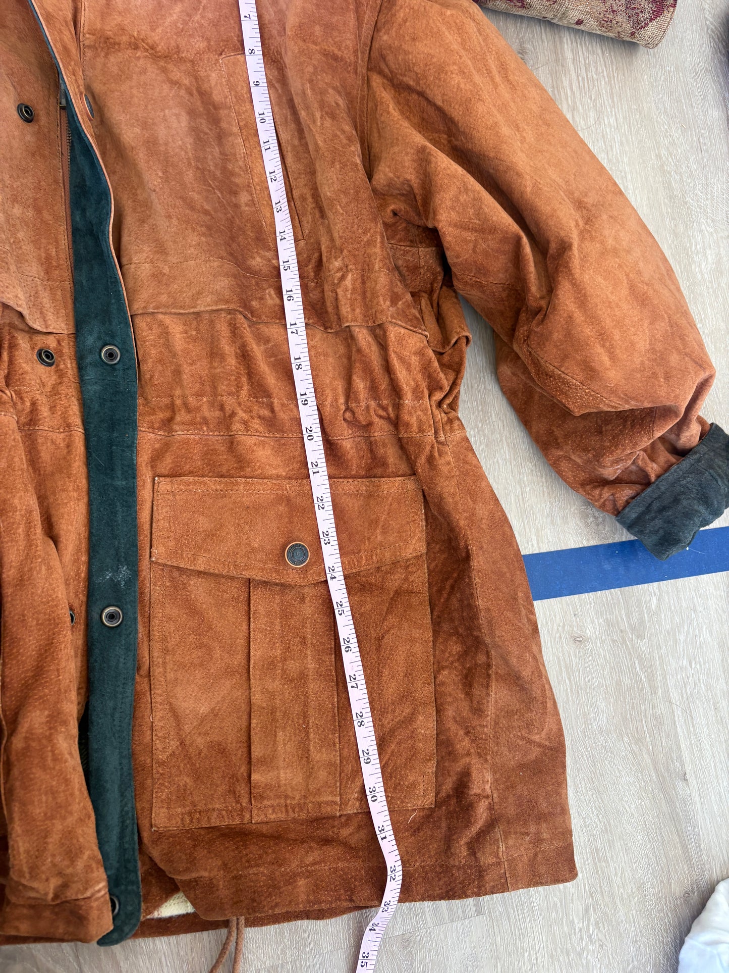 ADVENTURE BOUND Wilson’s Leather Full Zip Jacket/Coat Flannel Lined, Hood SZ M