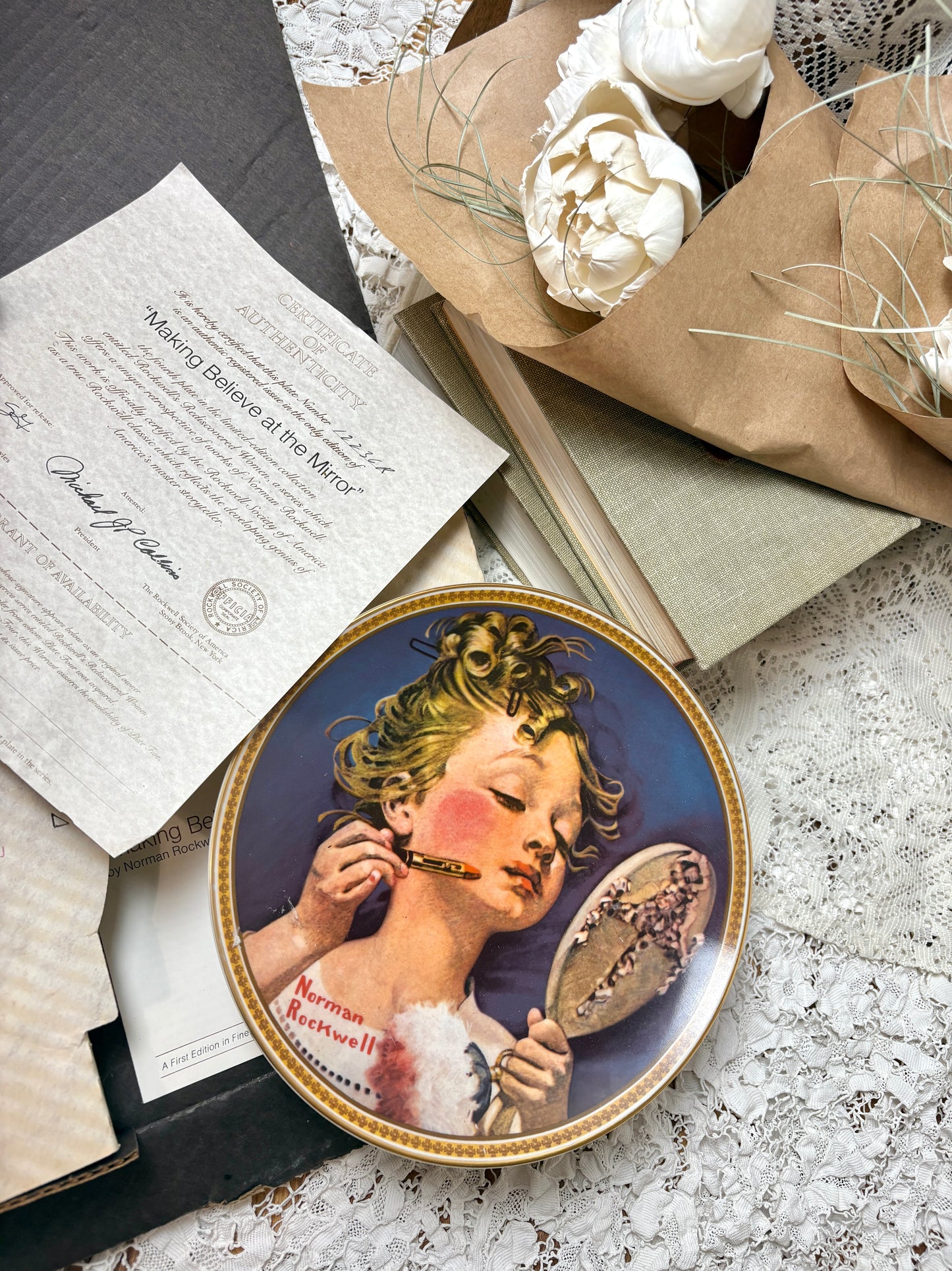 1982 Rockwell’s Rediscovered Women – “Making Believe in the Mirror” Collector Plate
