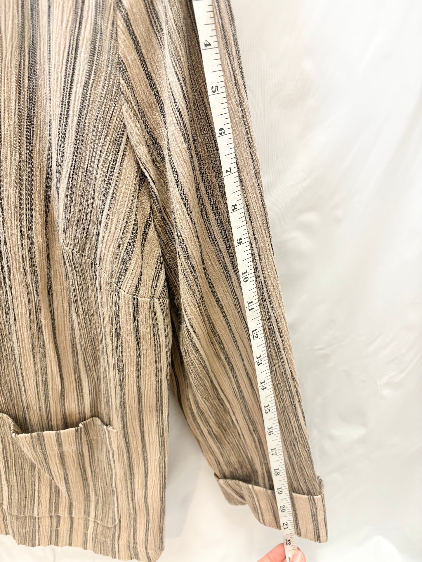 Earth Tone Striped Button-Up Shirt