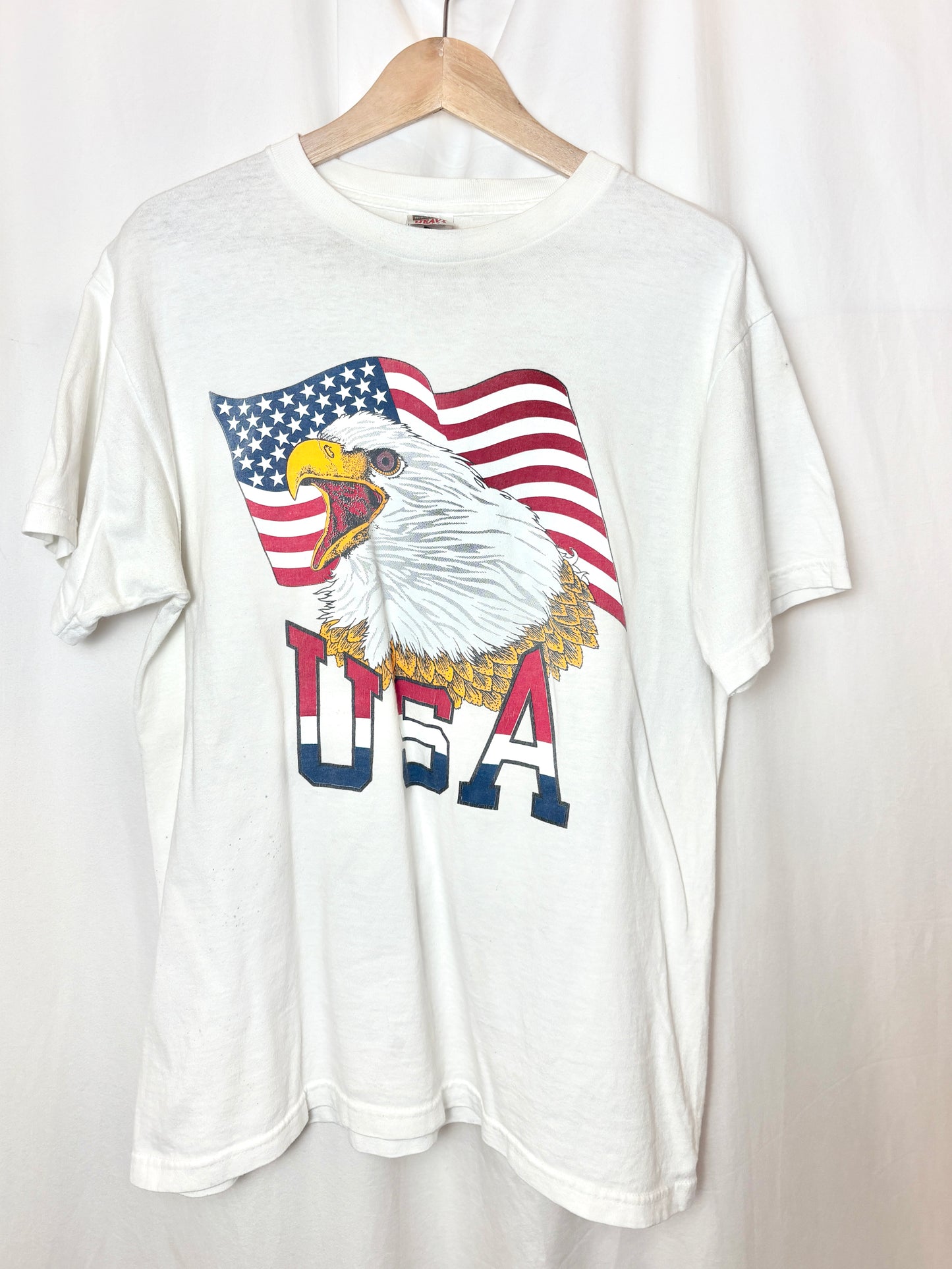 Vintage 80's USA Bald Eagle T-Shirt Single Stitch Size L