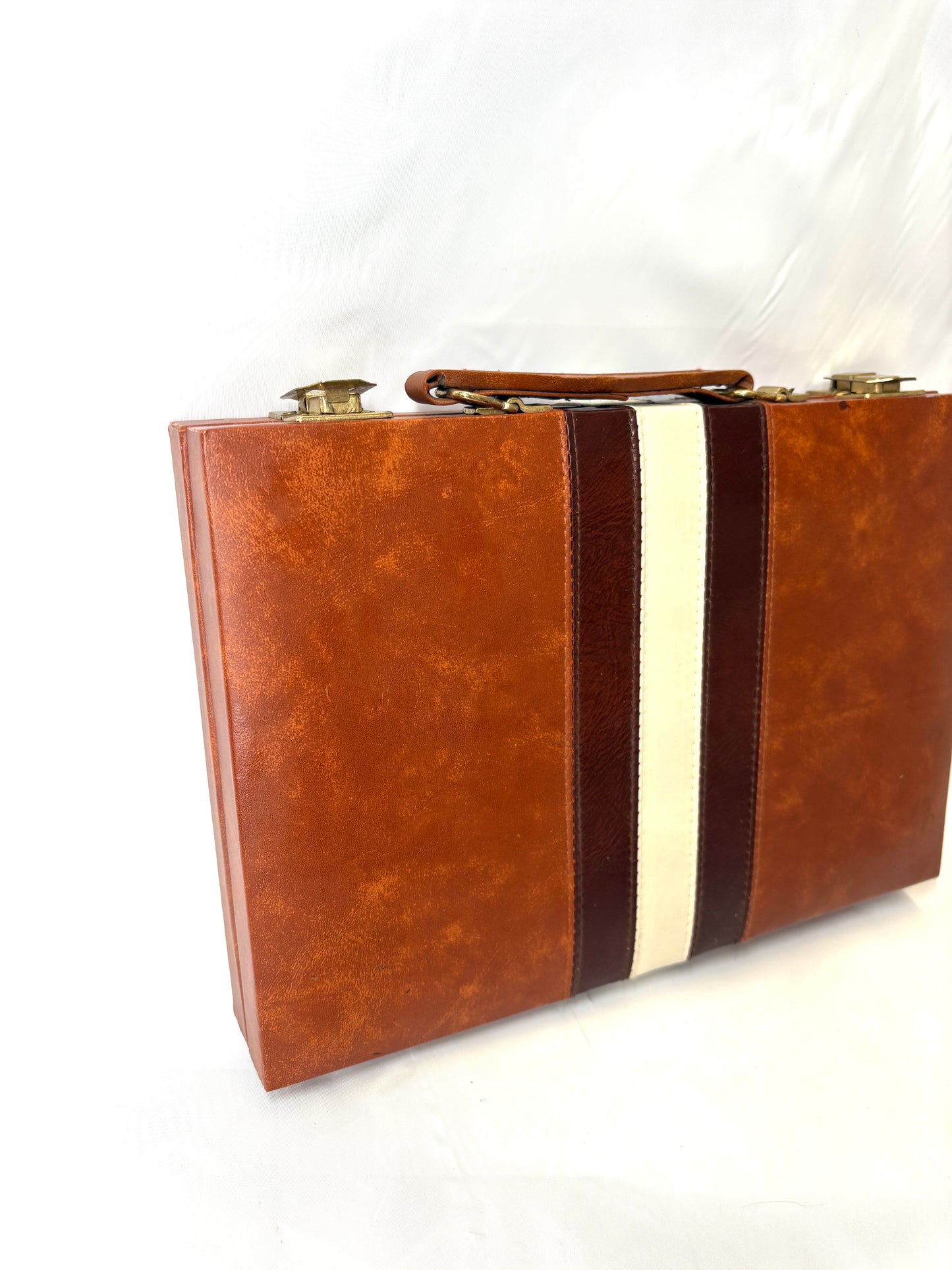 Vintage Travel Backgammon Game Set  Case & Rules Complete small