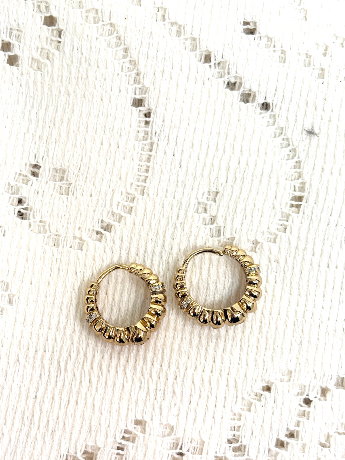 Stainless Gold Tone Hoop Earrings