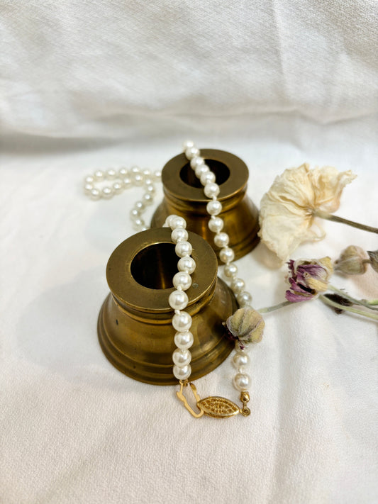 Hand Knotted Faux Pearl Necklace