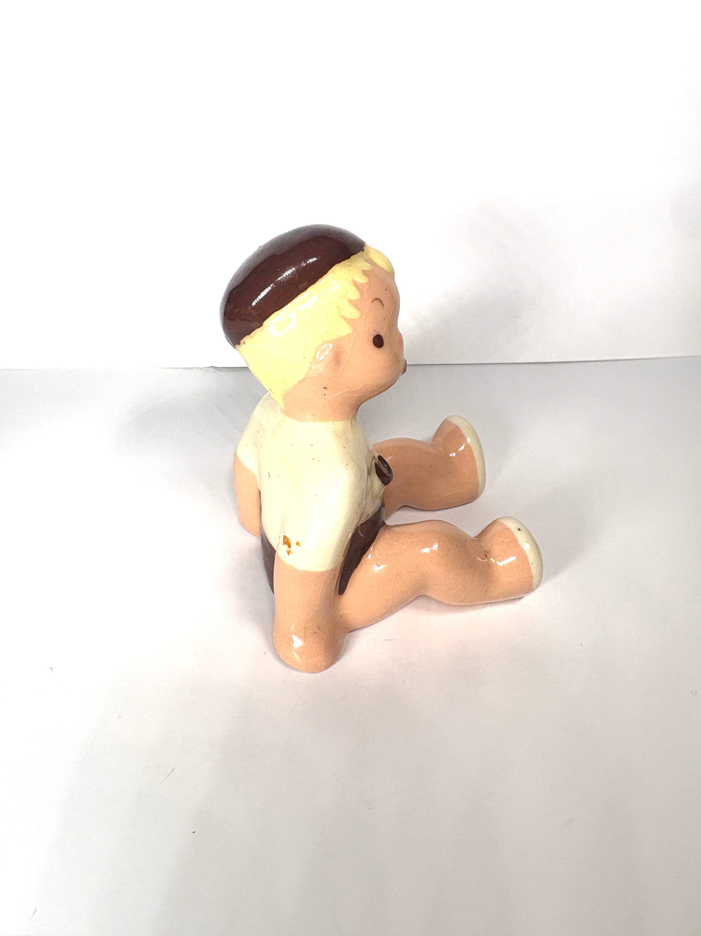 JANE FAUNTZ BUD BOY FIGURINE CALIFORNIA POTTERY 1940S