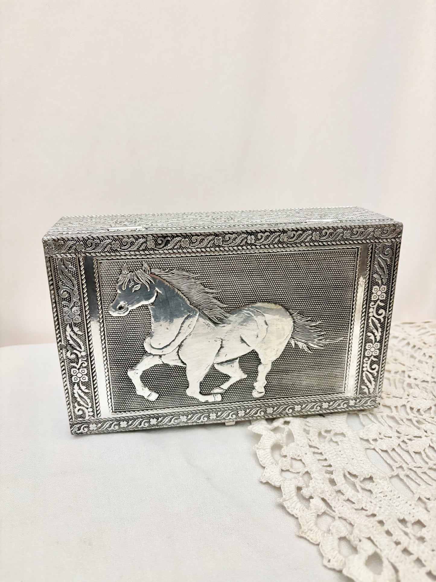 Silver Horse Treasure Box.