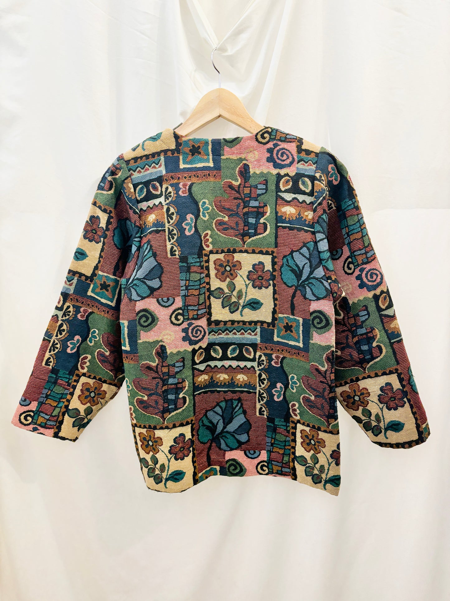 Cotton Tapestry Open Front Jacket