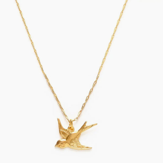 14K Gold Plated Swallow Necklace