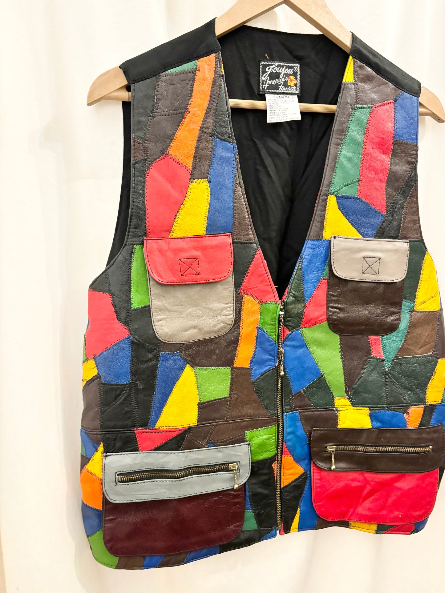 Patchwork Leather Vest