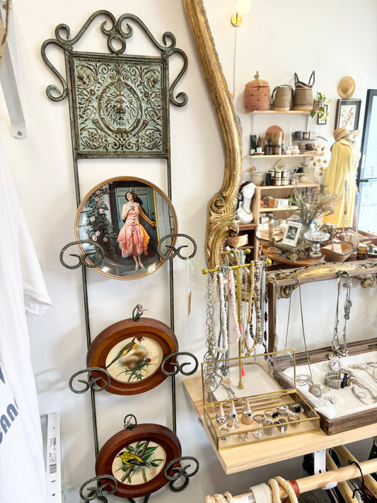 Vintage Wrought Iron Rack Plate or Magazine Holder