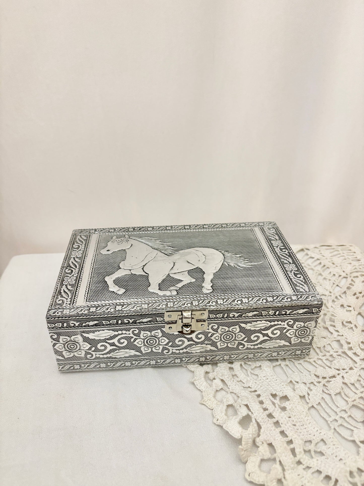 Silver Horse Treasure Box.