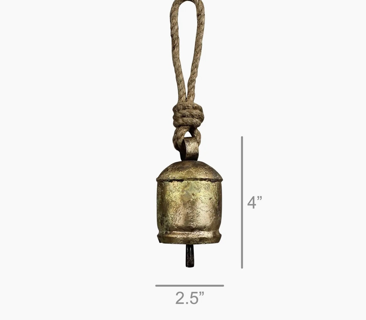 Chauk Bell with Rope Hanger, Brass