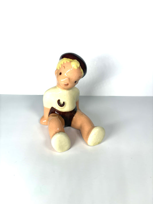 JANE FAUNTZ BUD BOY FIGURINE CALIFORNIA POTTERY 1940S