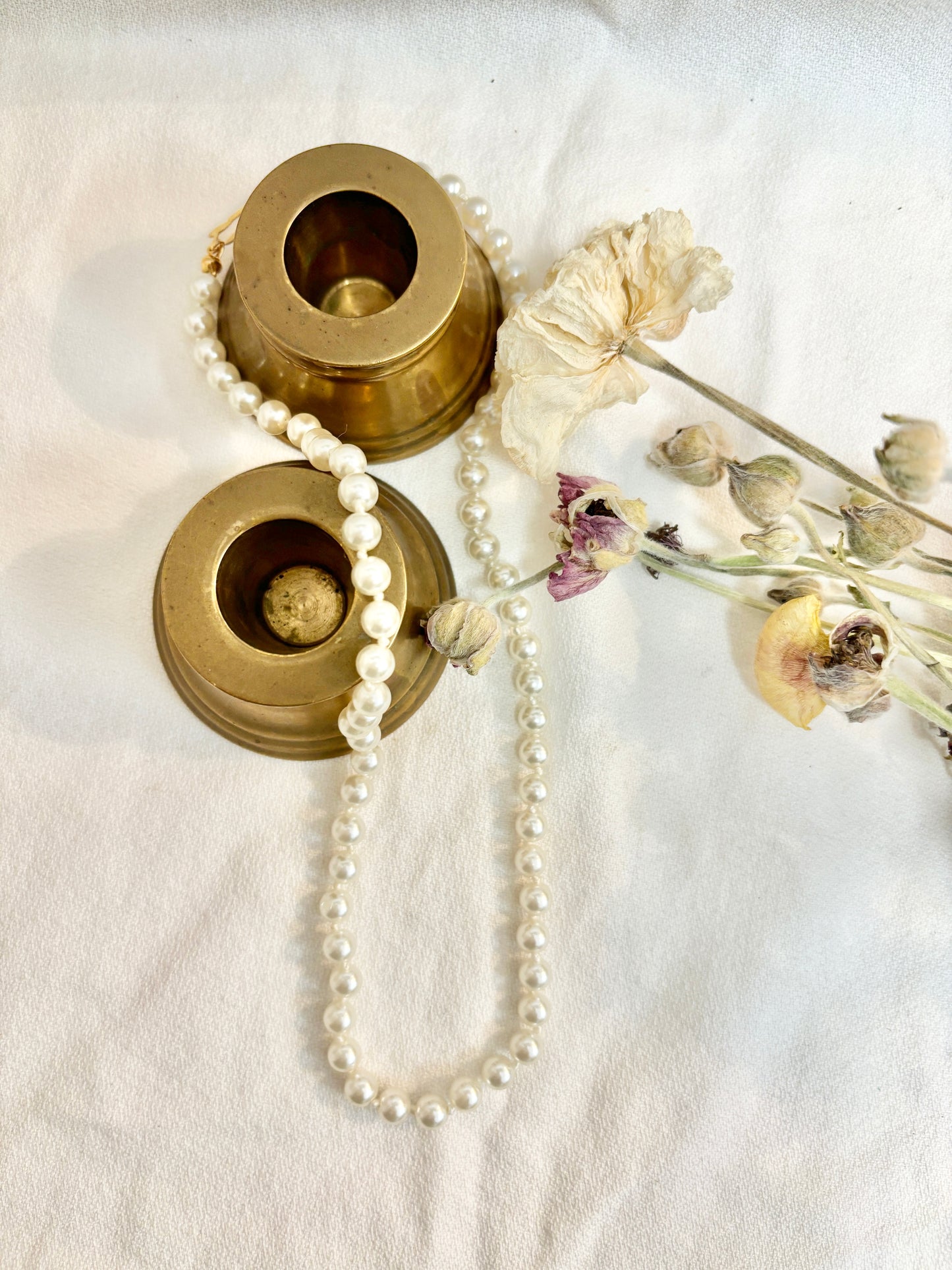 Hand Knotted Faux Pearl Necklace