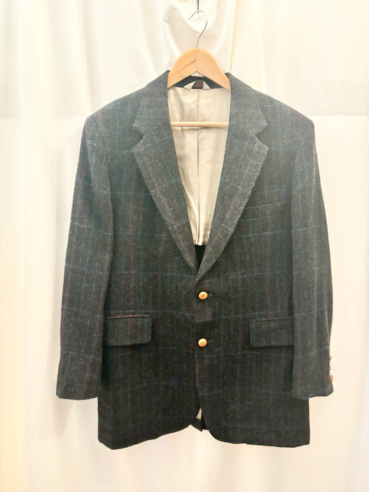 VTG 70s Wool Plaid Blazer