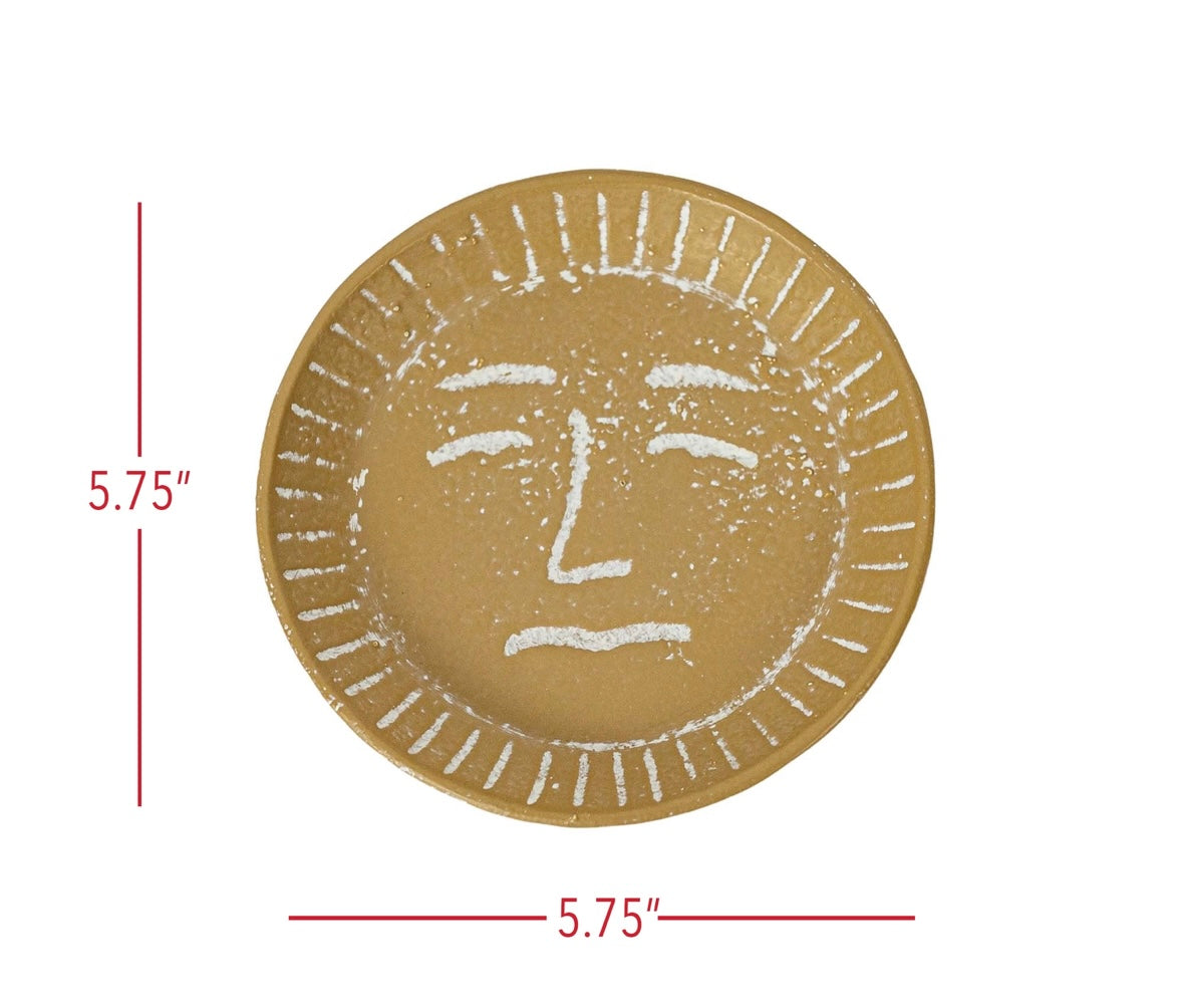 Sun Face Jewelry Trinket Dish Cast Iron Boho Decor