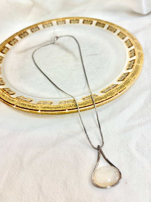 Quartz Teardrop Pendant Necklace