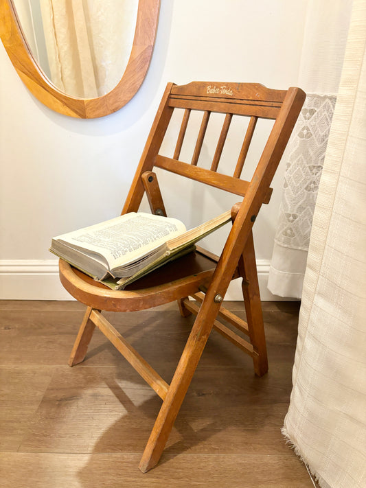 Babee-Tenda Vintage Wooden Folding Child’s Chair – Mid-Century