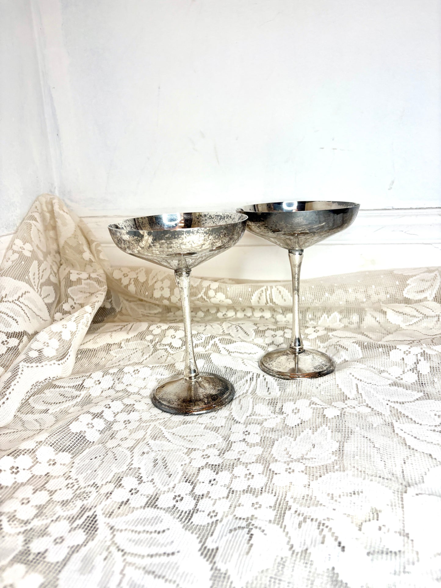 Pair of Silver Plated Champagne, Spain, 1980