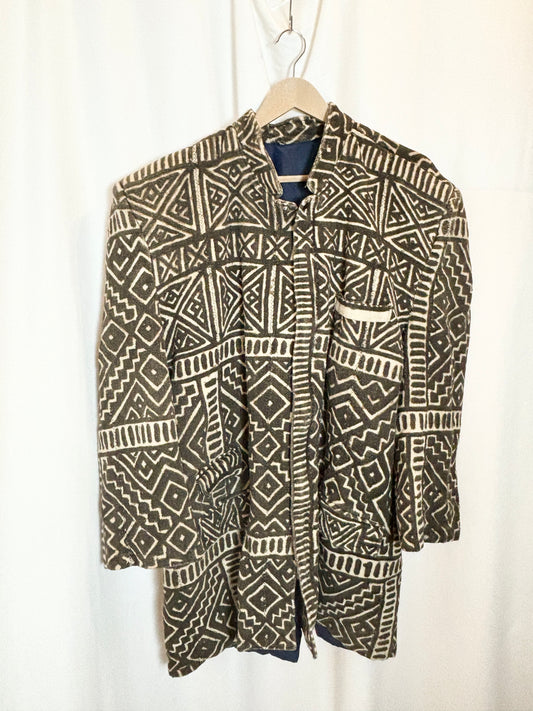 Vintage Mud Cloth Patterned Jacket