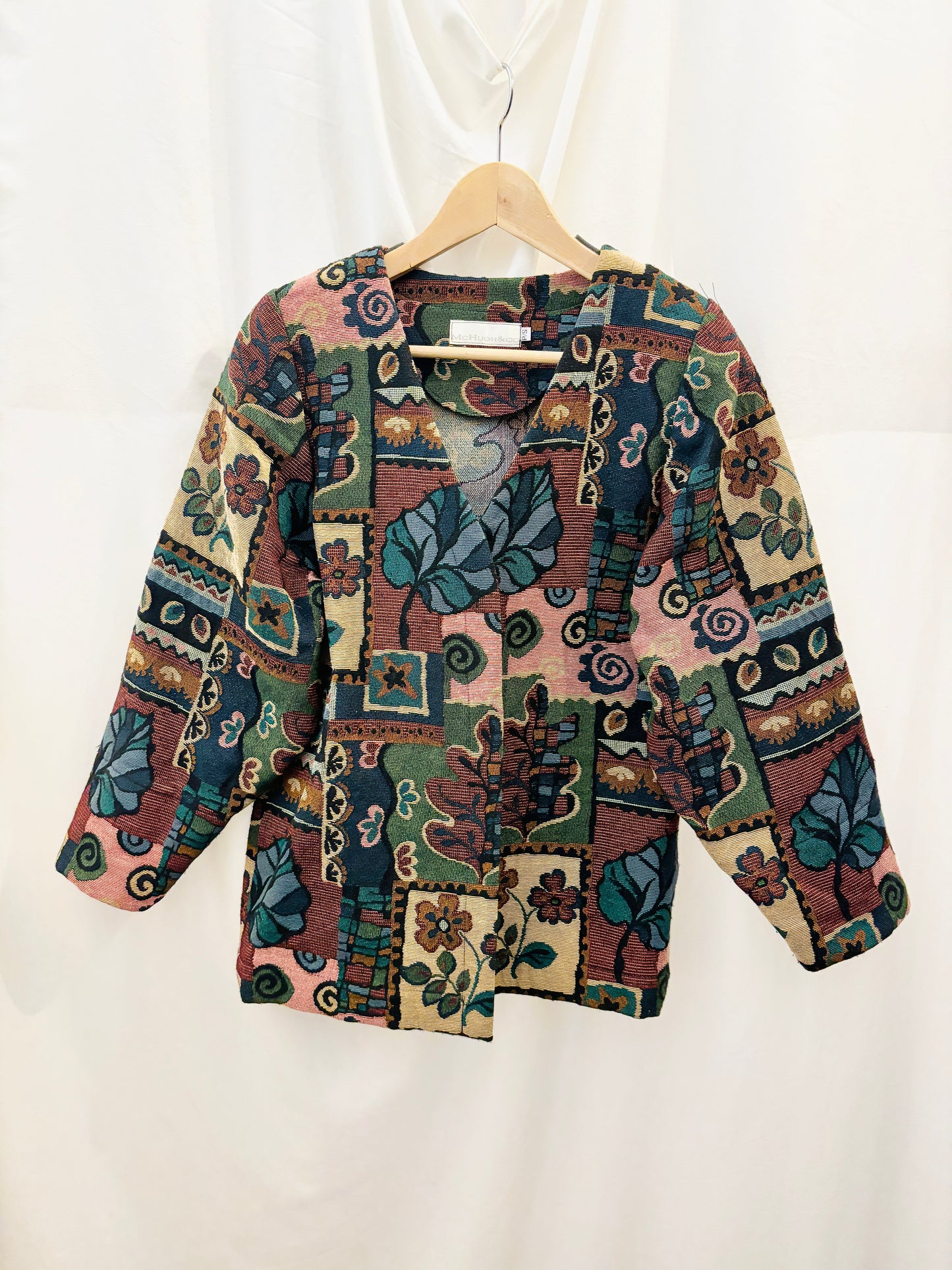 Cotton Tapestry Open Front Jacket
