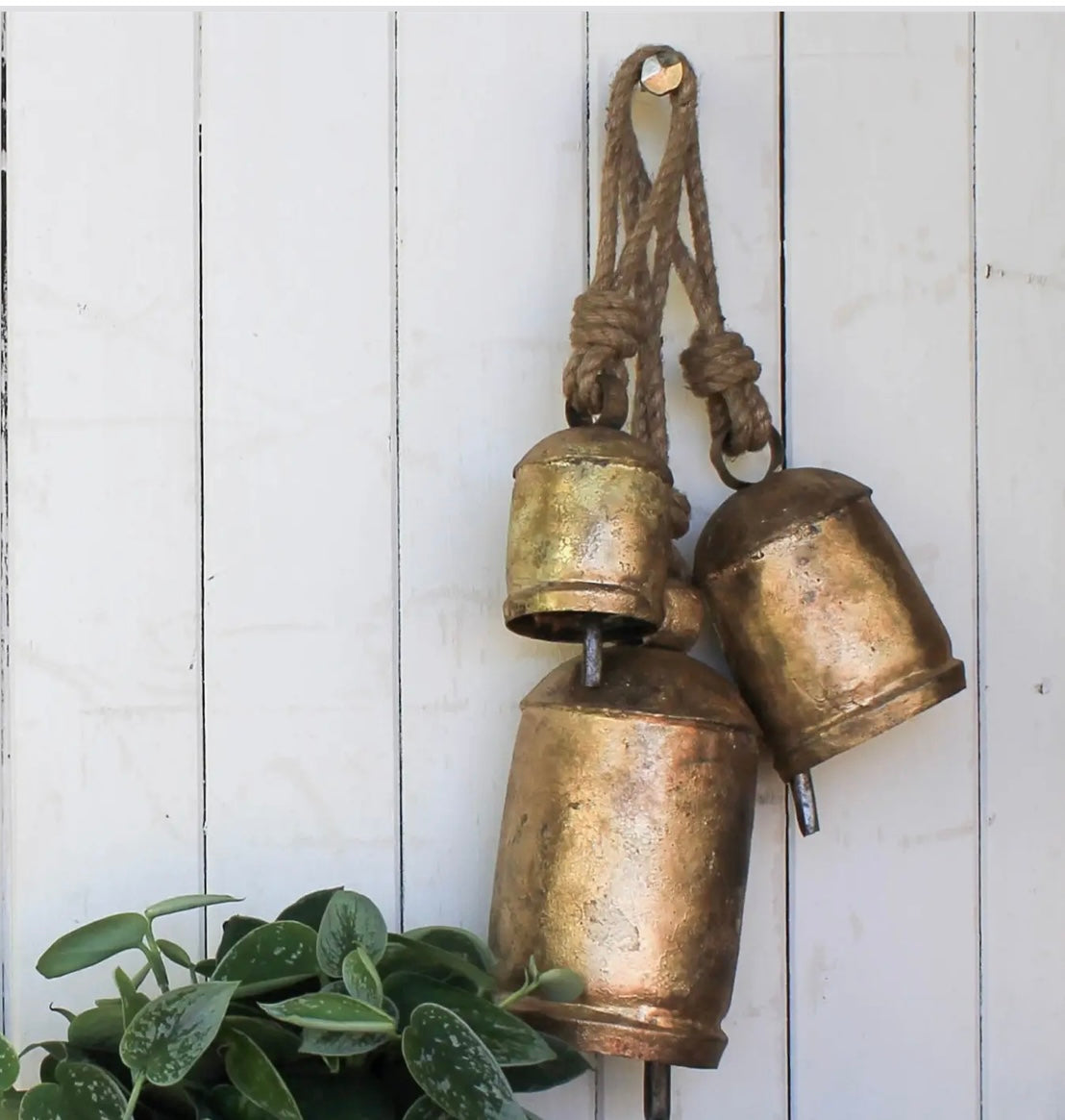 Chauk Bell with Rope Hanger, Brass