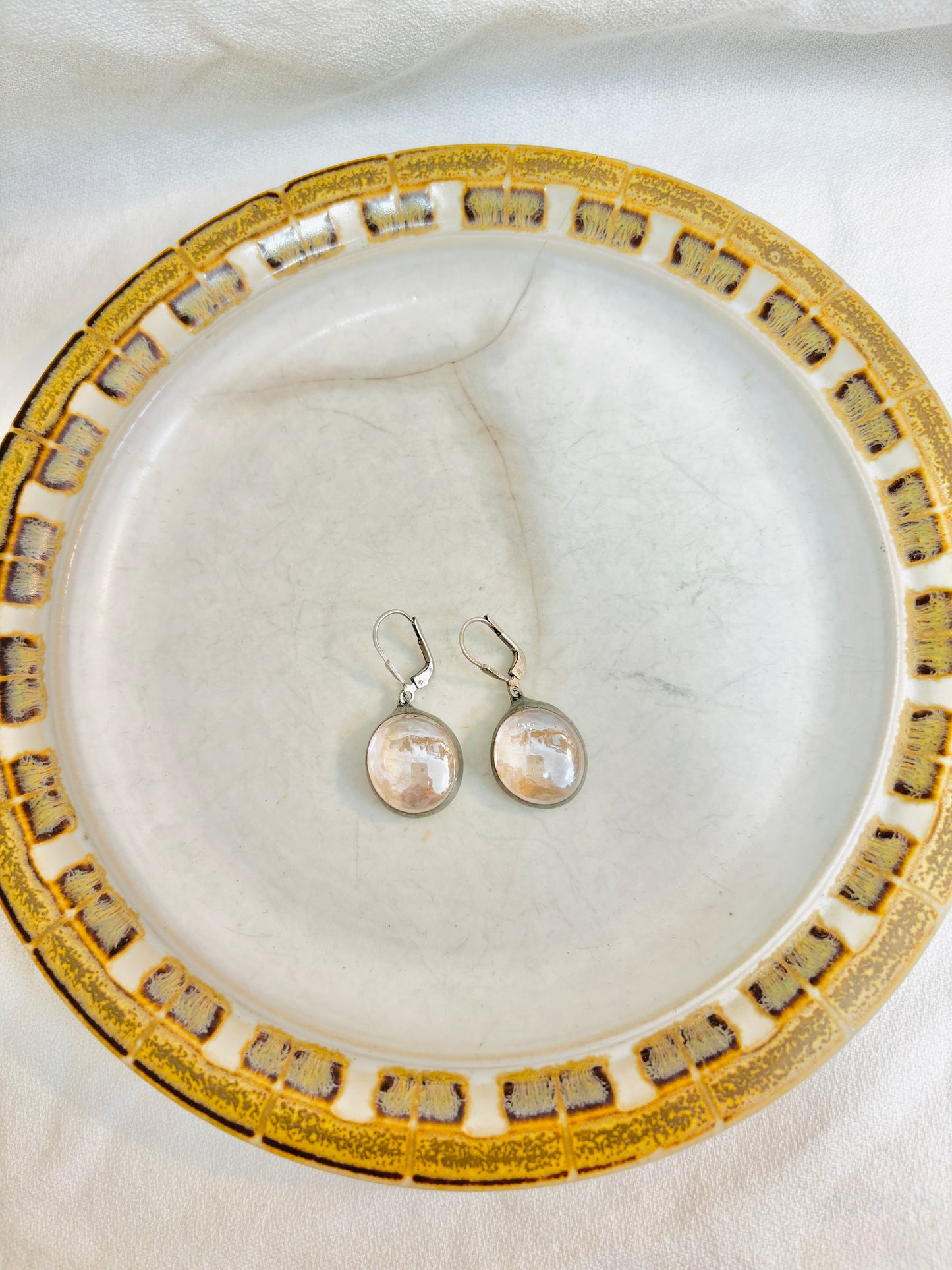925 Sterling Silver Soldered Glass Earrings