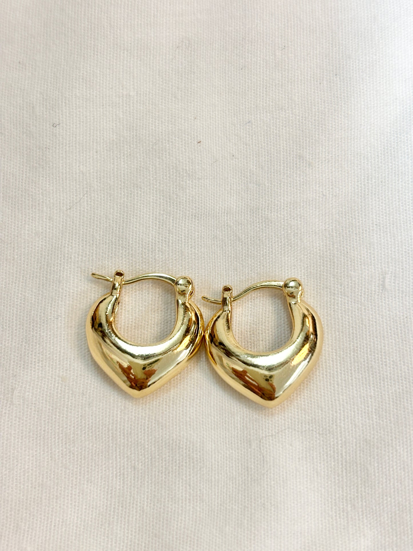 16K Gold Filled V-Shaped Dome French Lock Hoop Earrings