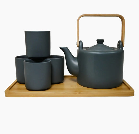 Modern Matte Tea Set with Infuser 6-Piece(28 oz)