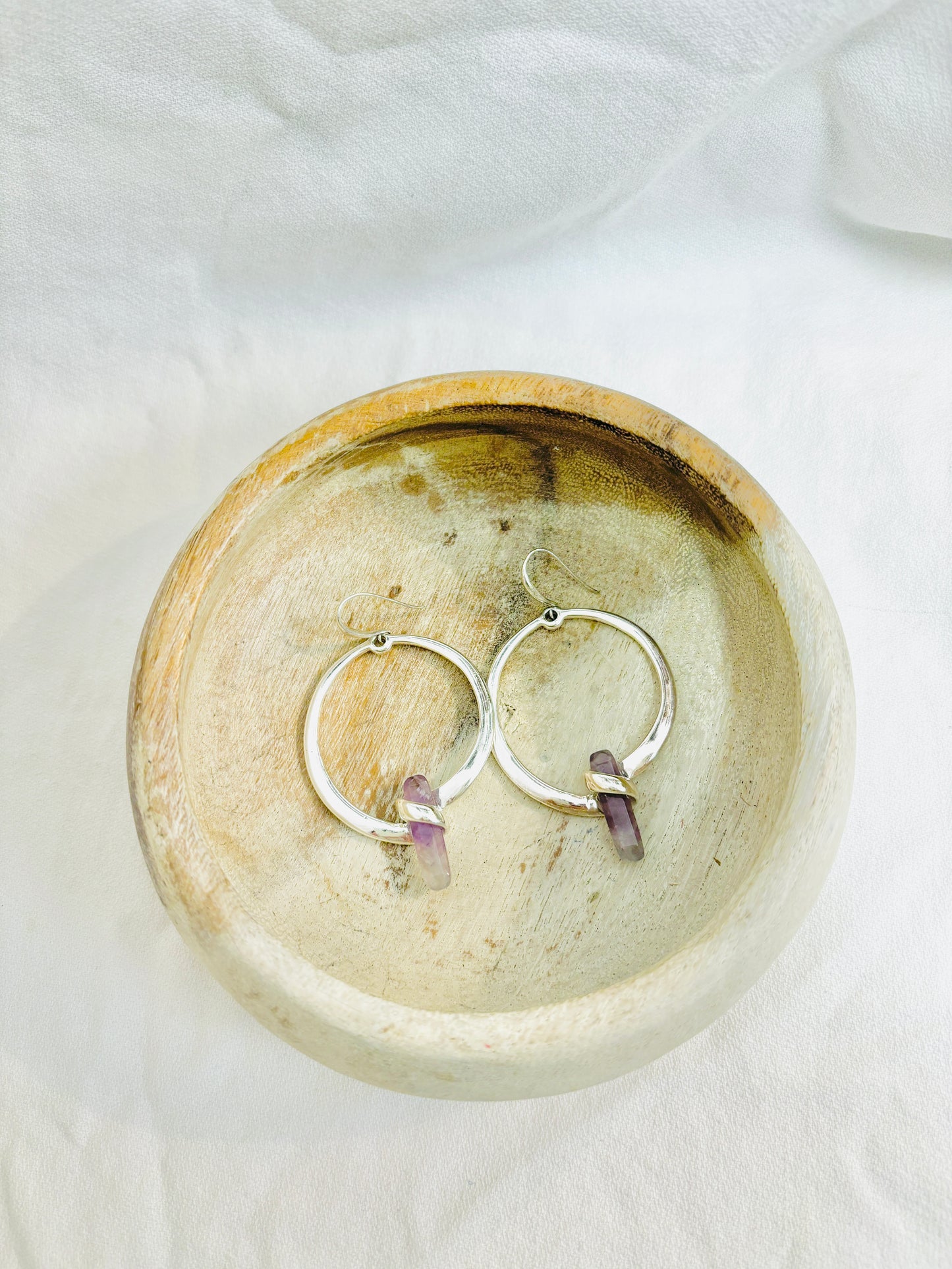Soho Robert Lee Morris Amethyst Crystal Point Earrings