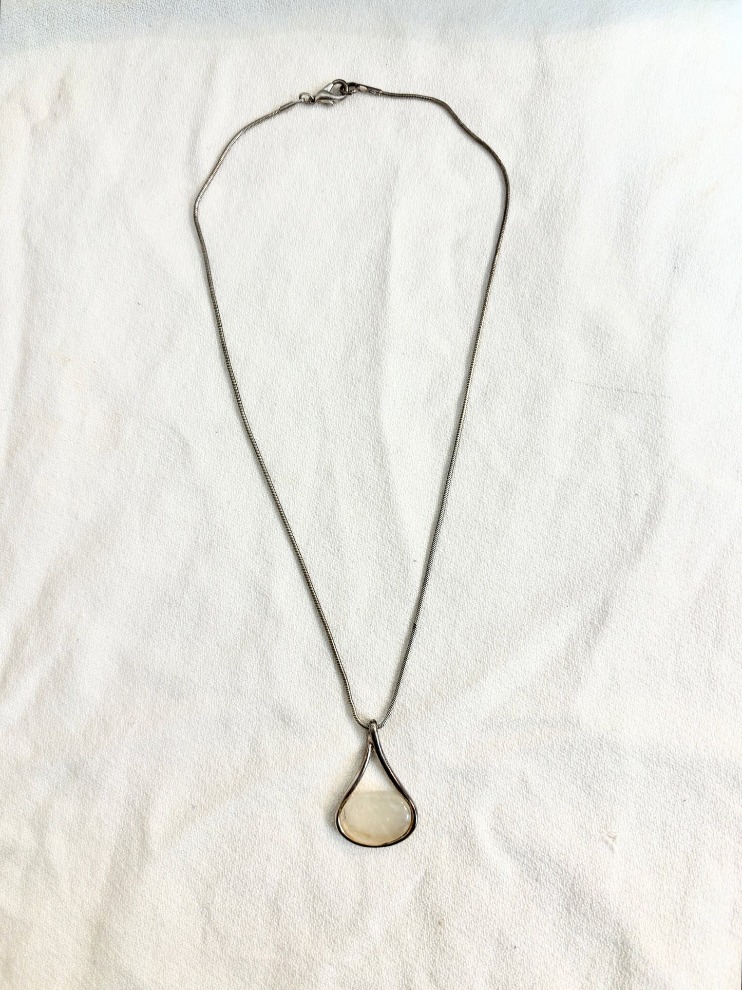 Quartz Teardrop Pendant Necklace
