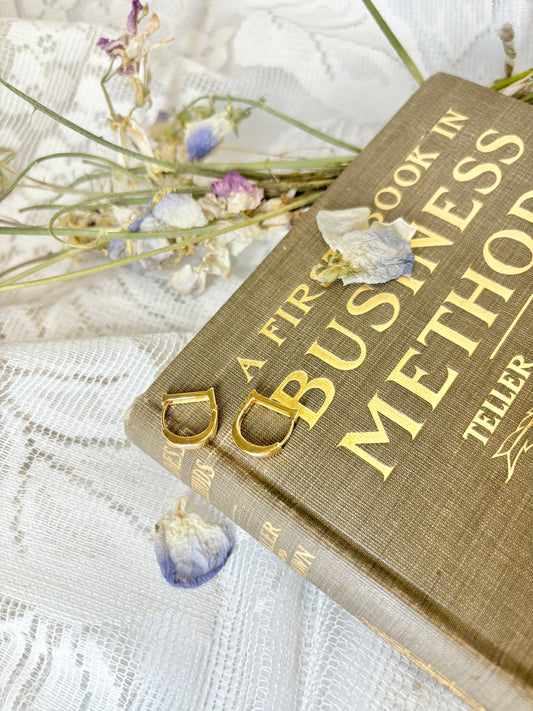 D-Shaped Huggie Earrings – 16K Gold Plated