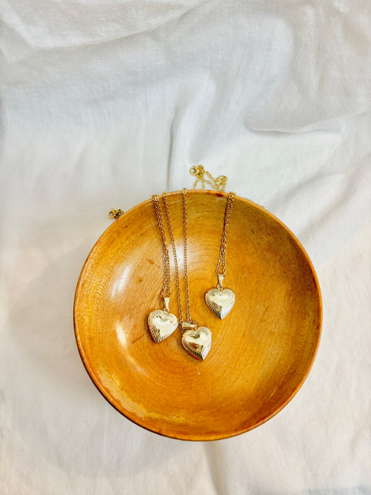 Sunburst Heart Locket Necklace