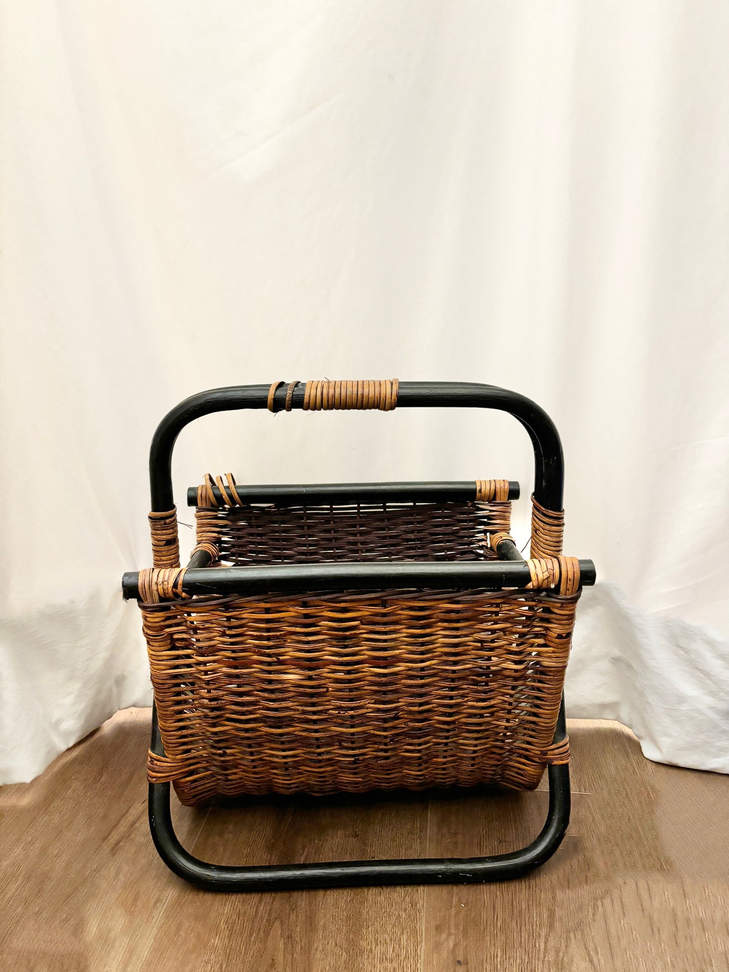Handwoven Wicker Magazine Basket