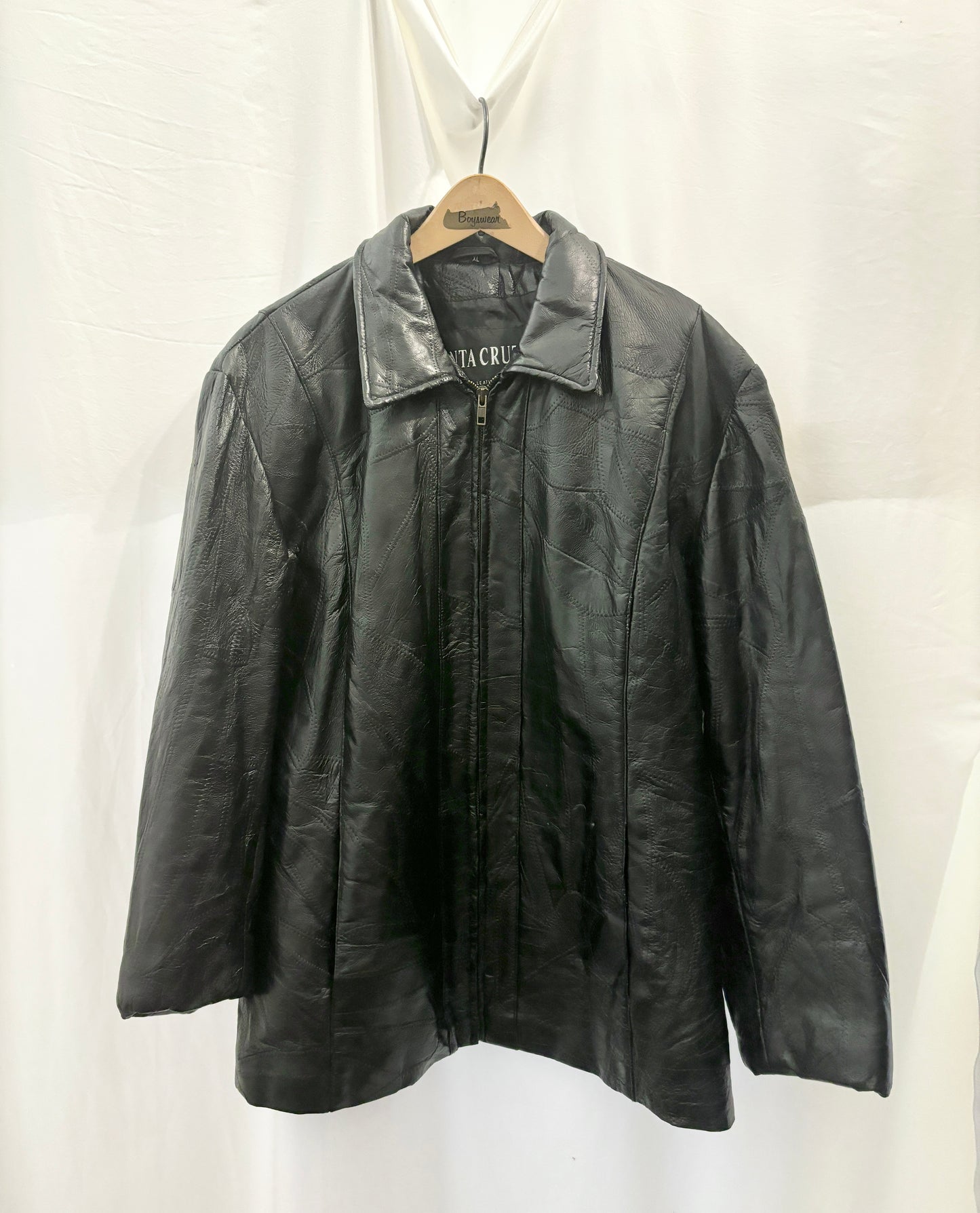 Stitched Patchwork Leather Jacket