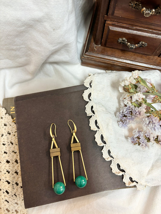 18K Gold Plated Turquoise Drop Earrings