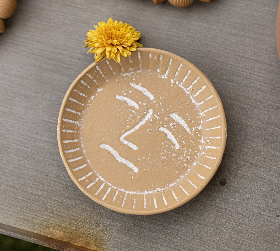 Sun Face Jewelry Trinket Dish Cast Iron Boho Decor