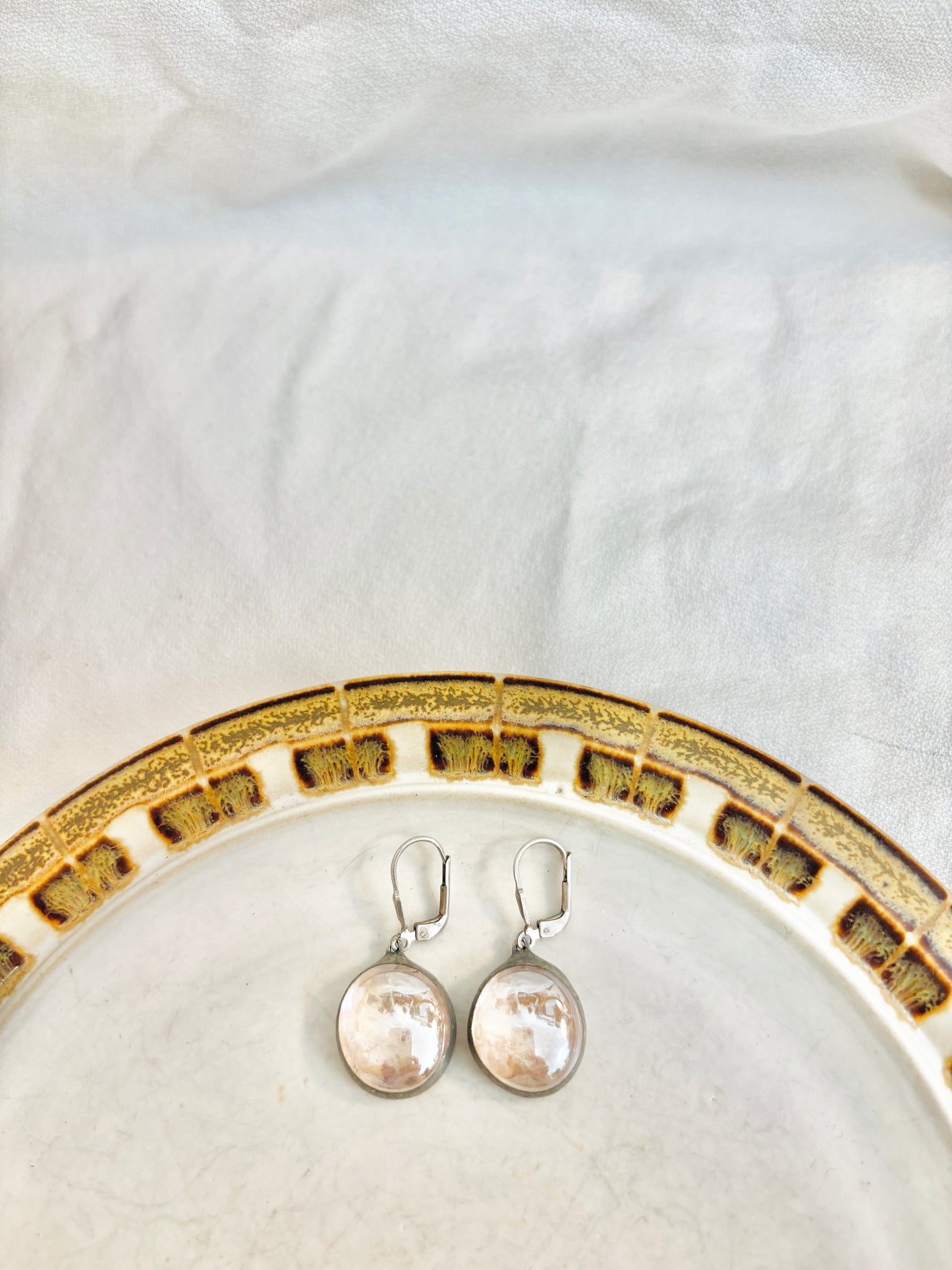 925 Sterling Silver Soldered Glass Earrings
