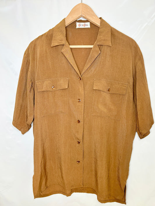 Vintage 90s Rust Brown Shirt by Florfina