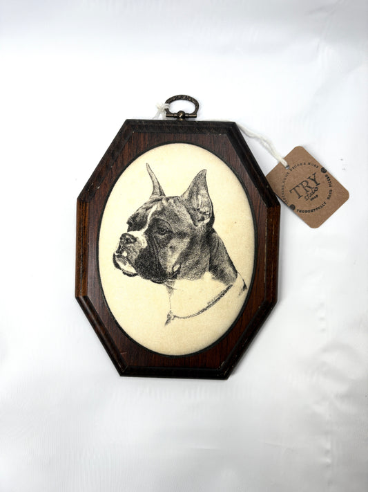 Vintage Framed Boxer Dog Print