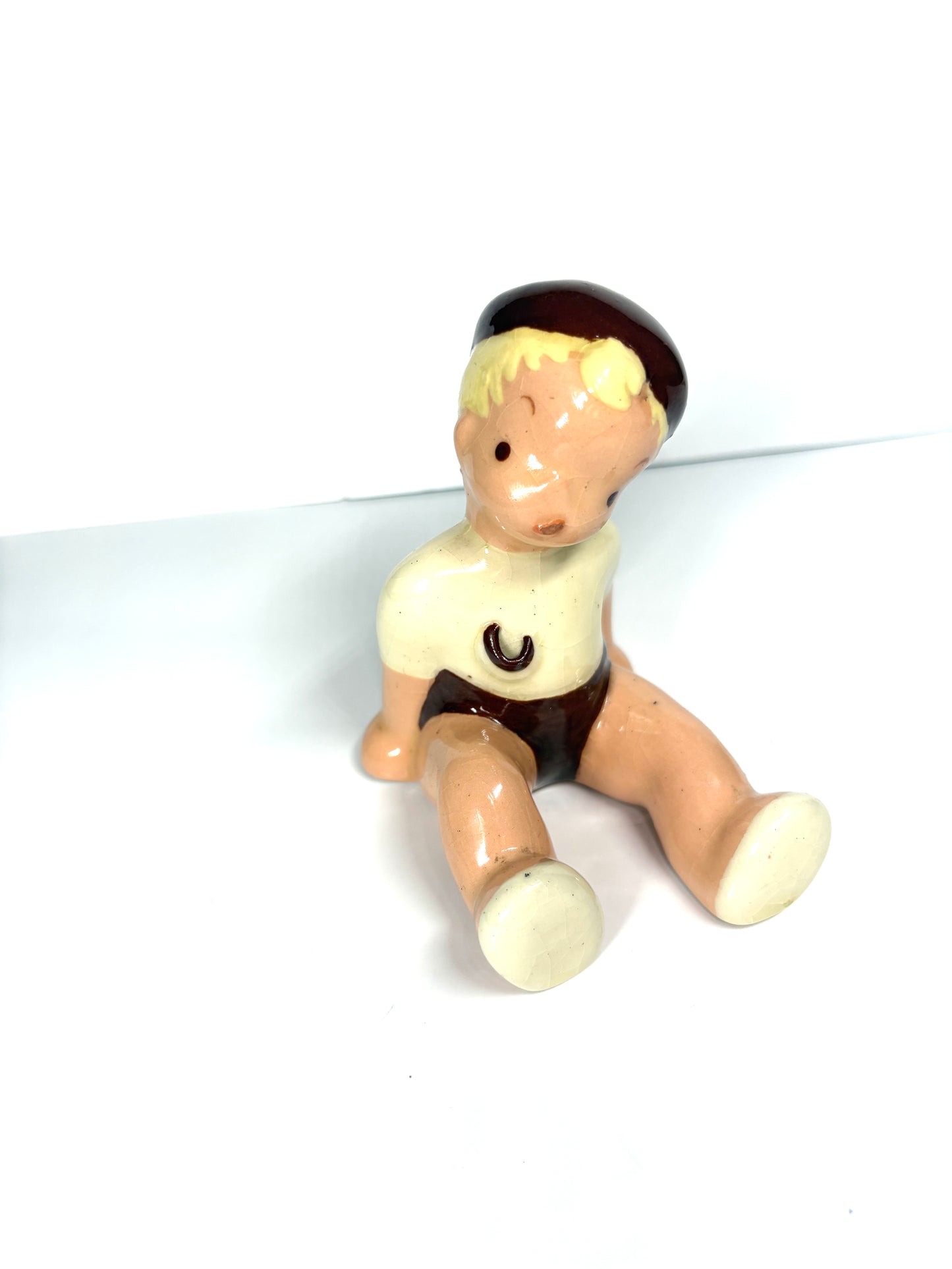 JANE FAUNTZ BUD BOY FIGURINE CALIFORNIA POTTERY 1940S