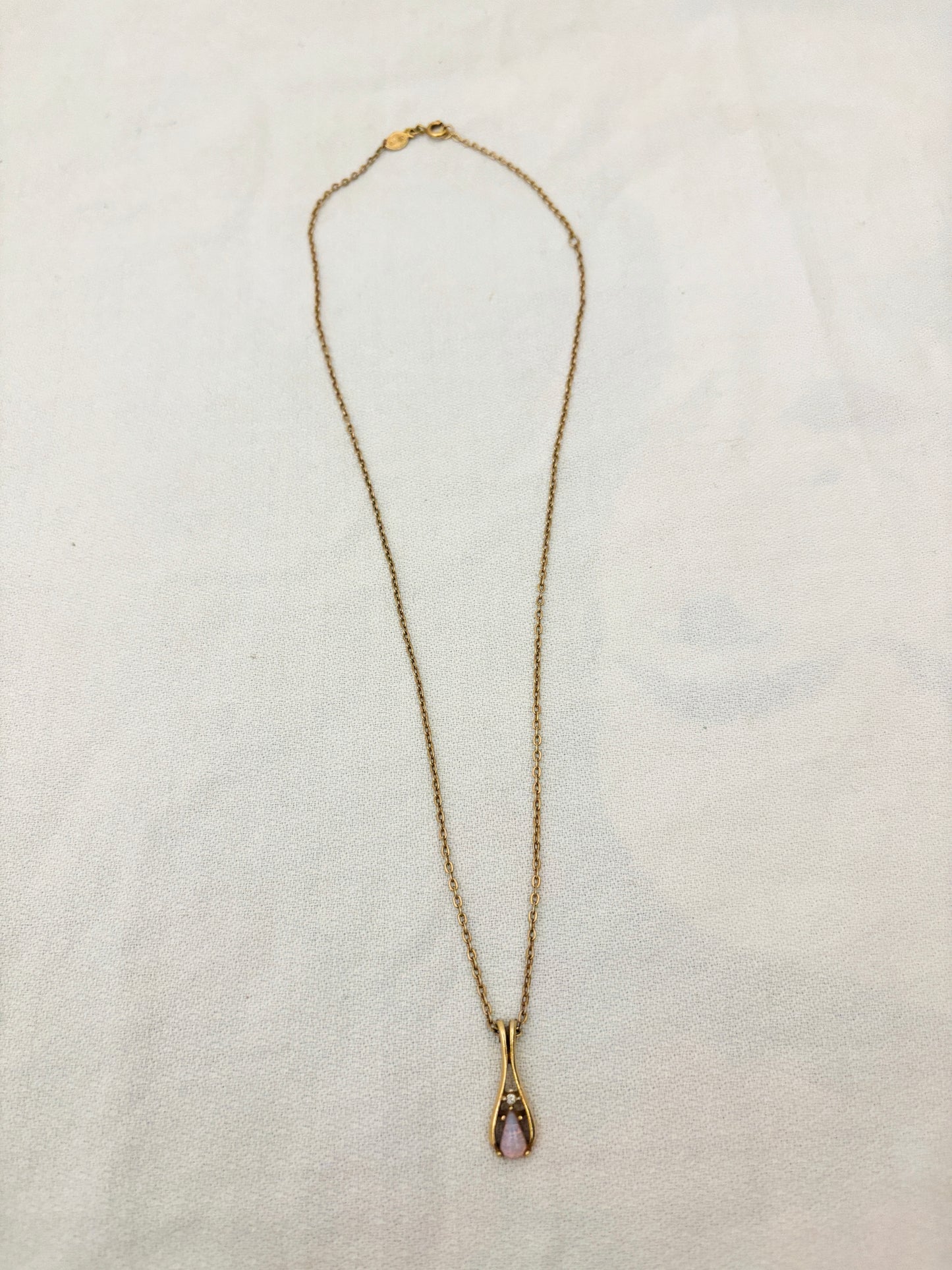 Vintage Avon Opal Inlay Necklace.