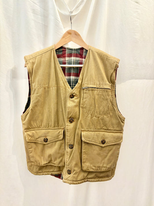 Reversible Plaid Utility Vest