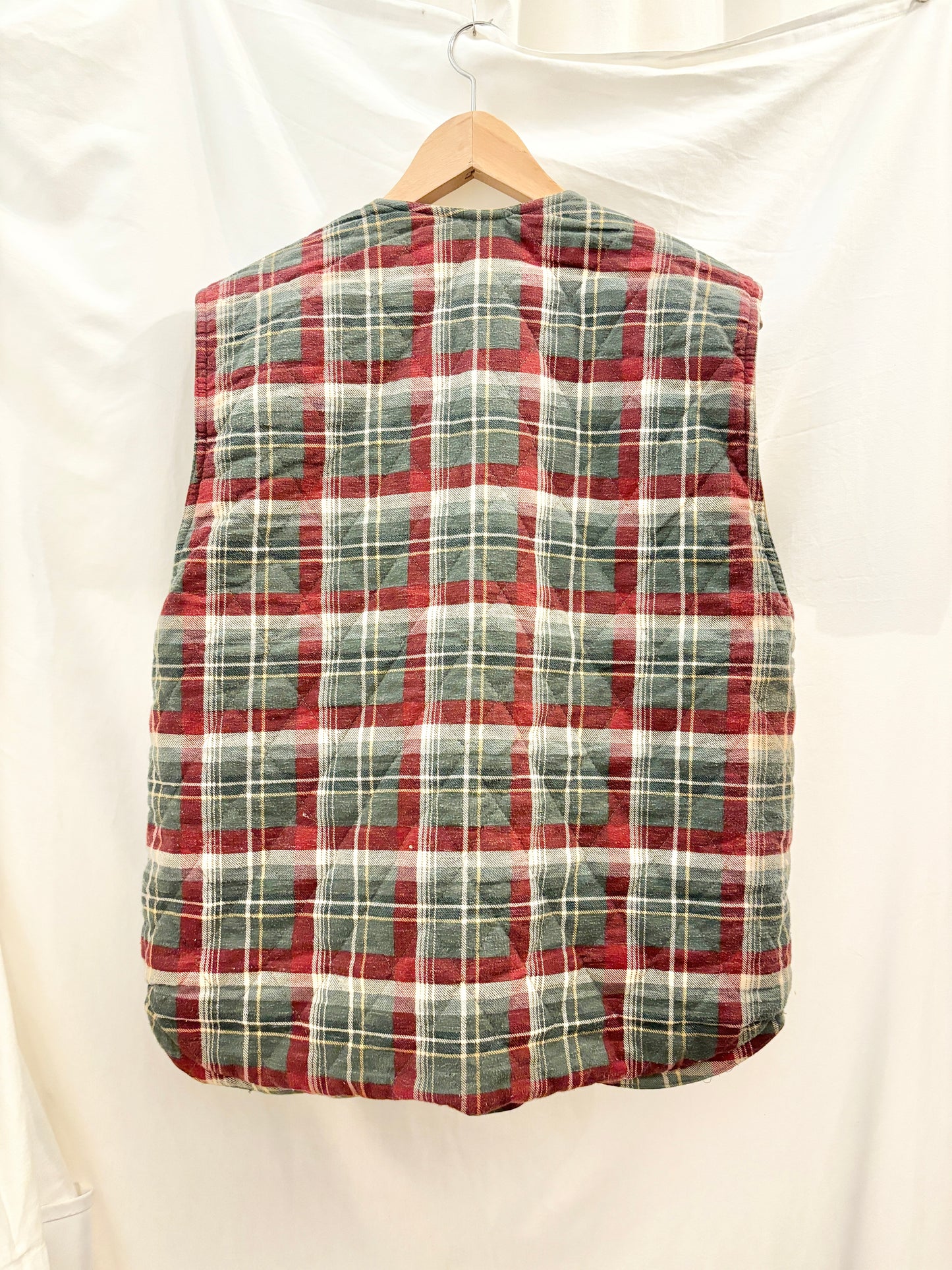 Reversible Plaid Utility Vest