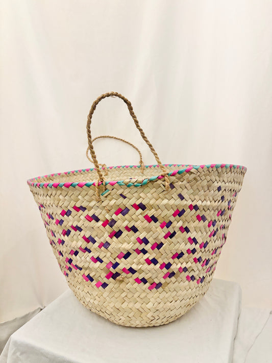 Handwoven Palm Leaf Hamper Basket